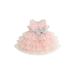 Toddler Baby Girls Princess Dress Sleeveless Bow Mesh Tulle Tutu Formal Party Layered Sundress with Bow