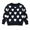 FRSASU Kids Clothing Clearance Infant Baby Kids Girls Boys Valentin Heart Print Knit Pullover Sweater Tops Black 90\24-36M