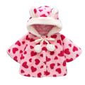 QUYUON Toddler Boy Winter Jacket Deals Long Sleeve Fleece Jacket Toddler Baby Girls Solid Color Heart Print Plush Cute Bear Ears Winter Hoodie Thick Coat Jacket Pink 2T-3T