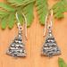 Joy on Holiday,'Christmas Tree-Shaped Sterling Silver Dangle Earrings'