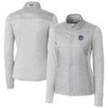 Women's Cutter & Buck Gray South Bend Cubs Stealth DryTec Hybrid Quilted Full-Zip Windbreaker Jacket