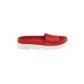 Stuart Weitzman Sandals: Slide Platform Casual Red Print Shoes - Women's Size 7 1/2 - Open Toe
