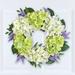 Hydrangea Blooms and Lavender Hanging Wreath