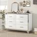 Elegant High Gloss Dresser with Mirrored Storage Cabinet and 6 Drawers