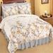 Flora Yellow and Grey Floral Design 3-Piece Comforter Set