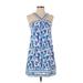 BCBGMAXAZRIA Casual Dress - Mini V-Neck Sleeveless: Blue Dresses - Women's Size 2X-Small