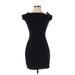 Susana Monaco Cocktail Dress - Bodycon Square Short sleeves: Black Print Dresses - Women's Size Small
