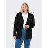Strickjacke ONLY CARMAKOMA "CARESLY L/S OPEN CARDIGAN NOOS KNT", Damen, Gr. XL, schwarz, Strick, Feinstrick, Obermaterial: 50% Viskose, 27% Nylon, 23% Polyester, unifarben, casual, regular fit hüftbedeckend, V-Ausschnitt, Langarm Rippstrickbündchen,...