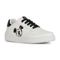Sneaker GEOX "J WASHIBA GIRL E" Gr. 32, schwarz-weiß (weiß, schwarz) Kinder Schuhe Sneaker Slip On Sneaker, Schlupfschuh, Slipper mit Mickey Mouse Print