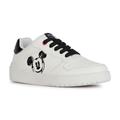Sneaker GEOX "J WASHIBA GIRL E" Gr. 37, schwarz-weiß (weiß, schwarz) Kinder Schuhe Sneaker Slip On Sneaker, Schlupfschuh, Slipper mit Mickey Mouse Print