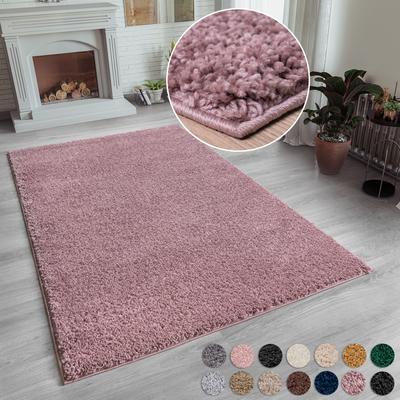 Hochflor-Teppich MY HOME "Shaggy 30" Gr. 4, braun (mahagoni), B:160cm H:30mm L:230cm, Kunstfaser, Teppiche, Teppich, Uni Farben, besonders weich und kuschelig, Kundenliebling Image