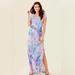 Lilly Pulitzer Dresses | Lilly Pulitzer Wynne Maxi Dress In Crew Blue Tint Kaleidoscope Coral, Large. | Color: Blue/Pink | Size: L