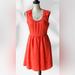 J. Crew Dresses | J. Crew Linen Scoop-Neck Sleeveless Dress, Full Skirt/Fitted Bodice (4) Like New | Color: Orange | Size: 4
