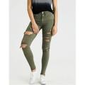 American Eagle Outfitters Jeans | Aeogreen Low Rise Distressed Jegging | Color: Gray/Green | Size: 0