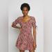 Free People Dresses | Fee People Womens Floral Print Lace-Up Mini Dress Xs | Color: Black/Red | Size: Xs