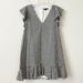 Madewell Dresses | Madewell Gingham Short Sleeve V Neck Light 100% Cotton Dress Sz 14 | Color: Black/White | Size: 14
