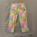 Lilly Pulitzer Pants & Jumpsuits | Lilly Pulitzer Cunard Cruise Capris Pink Green Blue Women Size 8 | Color: Green/Pink | Size: 8