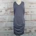 Athleta Dresses | Athleta Knit Dress Racerback Ruched Sides Grey Size Xl | Color: Gray | Size: Xl