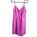 American Eagle Outfitters Dresses | American Eagle Pink Asymmetrical Cotton Linen Womens Button Mini Dress Sz M | Color: Pink | Size: M