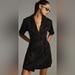 Anthropologie Dresses | Anthropologie 4si3nna Lorenzo Short-Sleeve Belted Blazer Dress | Color: Black/Silver | Size: S