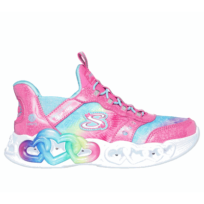 Skechers Girl's Slip-ins: Infinite Heart Lights Sneaker | Size 2.5 | Pink | Synthetic/Textile