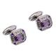 Cufflinks Gift Party Wedding Suit Shirt Men's Jewelry Buttons Purple Crystal Cufflinks