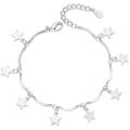 OLLiNs Silver Bracelet, 925 Sterling Silver Chain Bracelet, Women's 925 Sterling Silver Bracelet Silver Star Bracelet Fashion Bracelet Women's Silver Jewelry Gift for Sisters