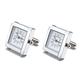 Men's Functional Watch Cufflinks with Battery Square Cufflinks Digital Men's Watch Cufflinks (Metal Color: Yellow) ()