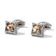 Men's Cufflinks Fashion Set Tawny Crystal Square Retro French Shirt Cufflinks