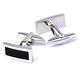 Jewelry Men's Cufflinks Classic Cufflinks Black Rectangular Enamel Design Business Shirt Cufflinks Wedding Party Cufflinks (One Size)