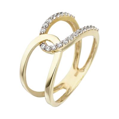 Goldring JOBO Gr. 60, gelb (gelbgold 375), Fingerringe, Damen, 60, Gelbgold 375, 375 Gold mit Zirkonia Image
