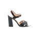 Badgley Mischka Heels: Black Print Shoes - Women's Size 6 - Open Toe