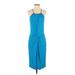 Michael Kors Casual Dress - Midi Scoop Neck Sleeveless: Blue Print Dresses - Women's Size 10