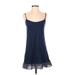 Young Fabulous & Broke Casual Dress - A-Line: Blue Solid Dresses - Women's Size Small