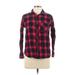 Woolrich Long Sleeve Button Down Shirt: Red Checkered/Gingham Tops - Women's Size Medium