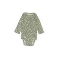 Just One Year by Carter's Long Sleeve Onesie: Green Print Bottoms - Size 6 Month