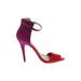 Zara Collection Heels: Red Solid Shoes - Women's Size 37 - Open Toe