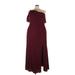 After Six Cocktail Dress - Midi Open Neckline Sleeveless: Burgundy Solid Dresses - New - Women's Size 2