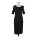 Lularoe Casual Dress - Sheath Scoop Neck Short sleeves: Black Solid Dresses - Women's Size Large