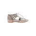 Paul Green Sandals: Gray Solid Shoes - Women's Size 5 1/2 - Open Toe