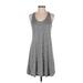 Lou & Grey Casual Dress - Mini Scoop Neck Sleeveless: Gray Marled Dresses - Women's Size X-Small