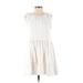 The Kooples Casual Dress - A-Line Crew Neck Sleeveless: White Solid Dresses - Women's Size X-Small