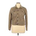 Lucky Brand Denim Jacket: Gold Leopard Print Jackets & Outerwear - Women's Size X-Large