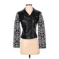 Forever 21 Leather Jacket: Black Aztec or Tribal Print Jackets & Outerwear - Women's Size Small