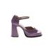 Souliers Martinez Sandals: Purple Solid Shoes - Women's Size 40 - Open Toe