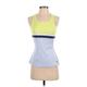 Adidas Active Tank Top: Blue Color Block Activewear - Women's Size X-Small