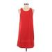 Leith Casual Dress - Shift Crew Neck Sleeveless: Red Solid Dresses - Women's Size Medium