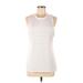 Zyia Active Active Tank Top: White Print Activewear - Women's Size Medium