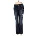 Express Jeans Jeans - High Rise Boot Cut Boot Cut: Blue Bottoms - Women's Size 8 - Dark Wash