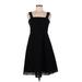 Ann Taylor Casual Dress - Party Square Sleeveless: Black Print Dresses - Women's Size 6 Petite